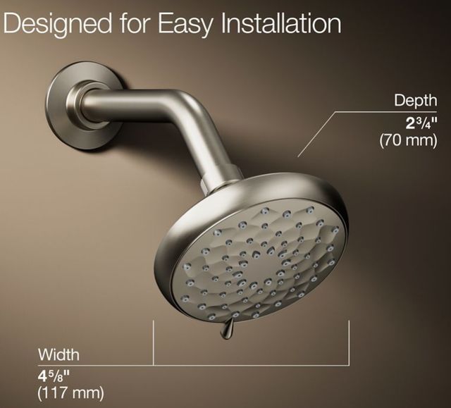 KOHLER® Awaken® B110 Vibrant Brushed Nickel 2.5 GPM 3-Function Showerhead-3