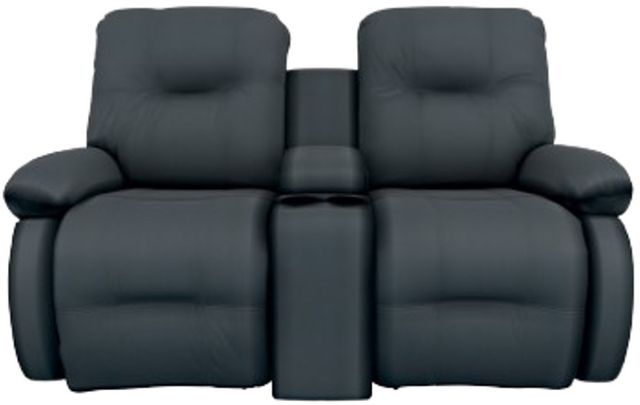 Best® Home Furnishings Customizable Brinley Leather Power Reclining Space Saver Loveseat with Console-1