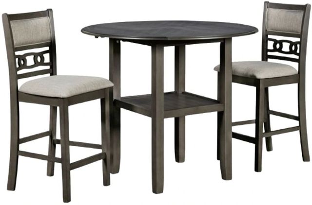 American Wholesale Furniture Gia 3-Piece Gray Counter Height Table Set-0