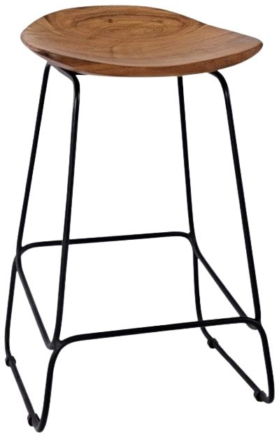 Jofran Inc. Nature's Edge Black/Natural Backless Counter Stool-0