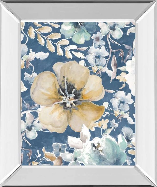 Classy Art Indigo Beautiful I by PatriciaPinto Mirror Framed Wall Art-0