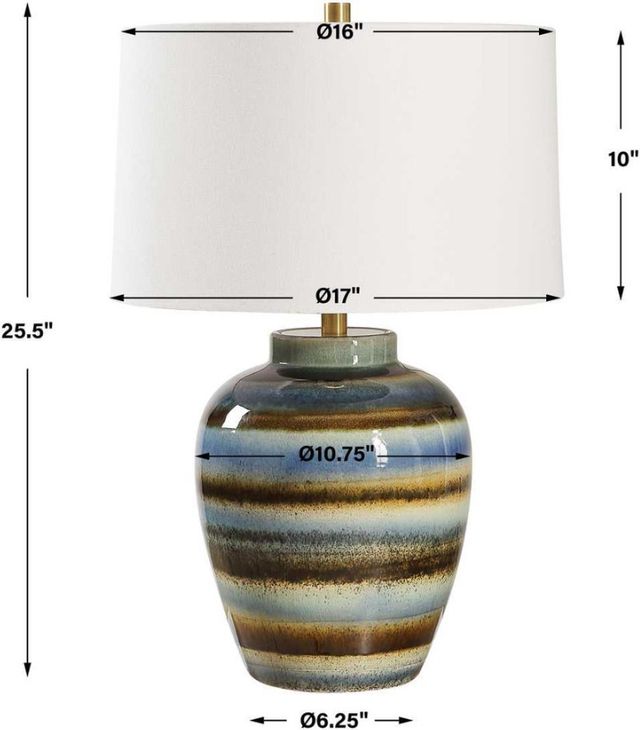 Uttermost® Judarn Blue/Rust Brown Table Lamp-3