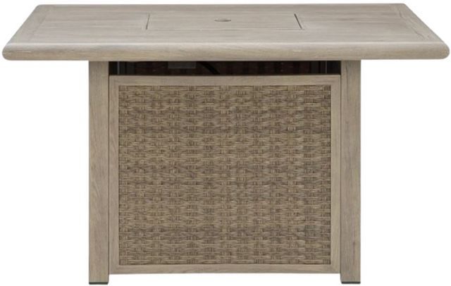 Signature Design by Ashley® Cliff Trails Beige Aluminum/Woven Outdoor Fire Pit Table-1