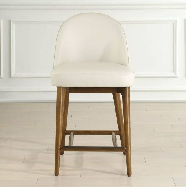 Uttermost® Stitches Ecru/Warm Walnut Counter Stool-1
