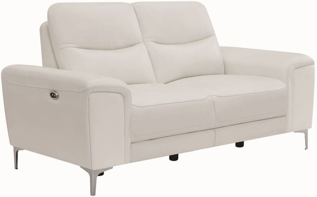 Coaster® Largo Upholstered Power White Loveseat-0
