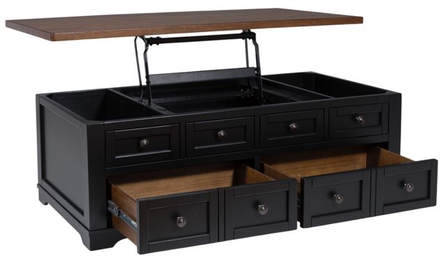 Signature Design by Ashley® Wildenauer Brown Lift Top Cocktail Table with Black Base-4