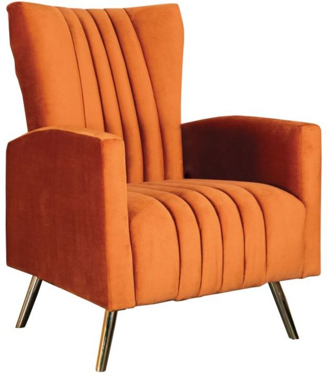 Coaster® Rust Channeled Tufted Upholstered Accent Chair-0