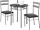 Monarch Specialties Inc. 3 Piece Black Silver Metal Dining Set-0