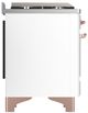 Ilve® Majestic III 48" White Pro Style Dual Fuel Natural Gas Range with Solid Door and Copper Trim-3