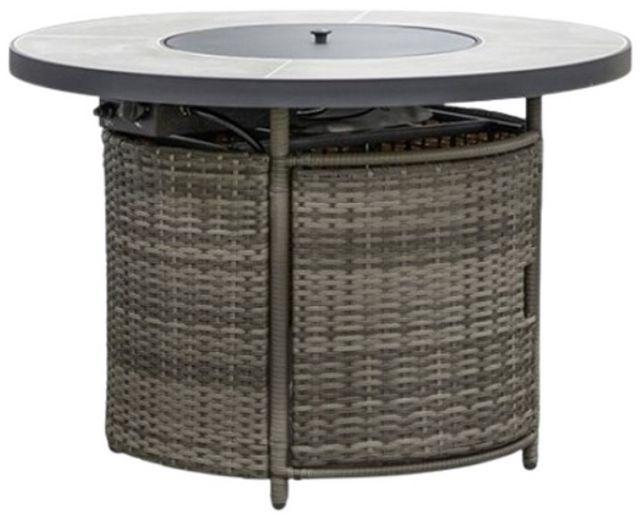Furniture of America® Barbuda 6-Piece Gray/Natural Fabric/Polyrattan/Steel Outdoor Conversation Set-1