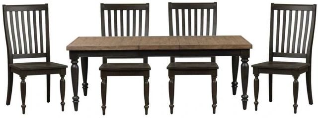 Liberty Furniture Harvest Home 5-Piece Barley Brown/Chalkboard Rectangular Dining Set-0