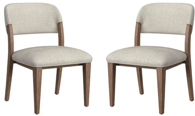 Flexsteel® Lyra 2-Piece Ivory/Sierra Brown Barrel Dining Side Chair Set-0
