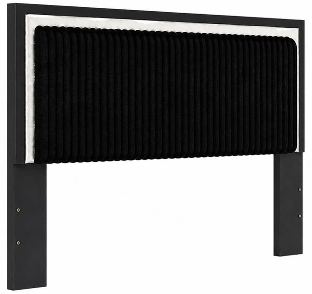 Signature Design by Ashley® Zuraleus Black Upholstered King Panel Headboard-0
