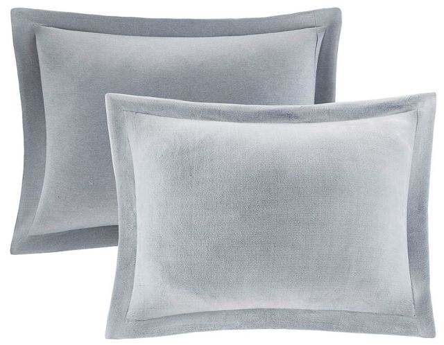 Olliix by Intelligent Design Carson Grey Twin/Twin XL Reversible Plush to Heathered Micofiber Comforter Set-2