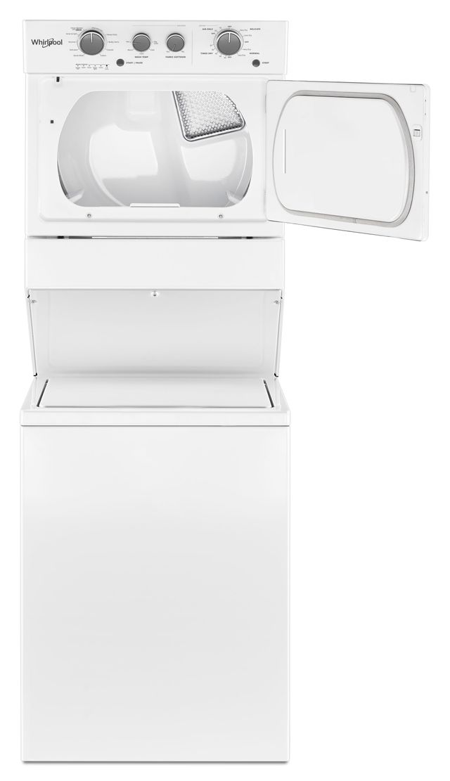Whirlpool® 3.5 Cu. Ft. Washer, 5.9 Cu. Ft. Dryer White Electric Stacked Laundry-4