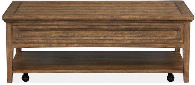 Magnussen Home® Bay Creek Toasted Nutmeg Rectangular Cocktail Table with Casters-4
