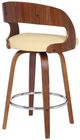 Armen Living Shelly 2-Piece Cream/Walnut Counter Stool Set-4