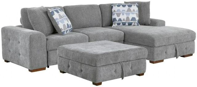 Homelegance® Raife 3-Piece Gray Sleeper Sectional with Right Chaise and Ottoman-0