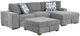 Homelegance® Raife 3-Piece Gray Sleeper Sectional with Right Chaise and Ottoman-0