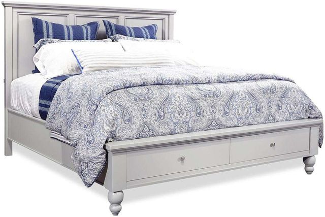 aspenhome® Cambridge Light Gray Paint California King Panel Storage Bed-0