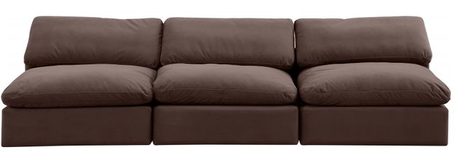 Meridian Furniture Comfy 3-Piece Brown Velvet Sofa-1