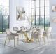 ACME Furniture Barnard Glass Top Dining Table with Mirrored Gold Base-3