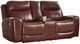 Signature Design by Ashley® Momentum Moves Mahogany Power Reclining Loveseat with Console and Adjustable Headrest-0