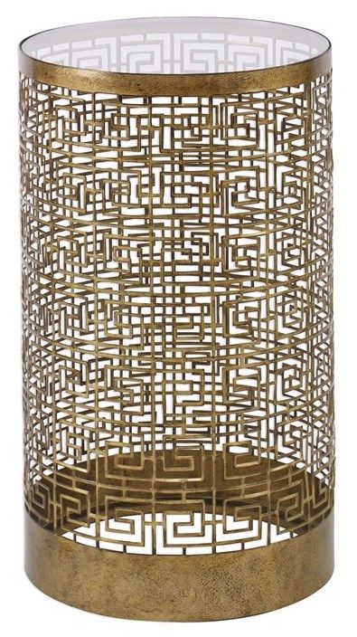Uttermost® Algernon Glass Top Drink Table with Antiqued Gold Base