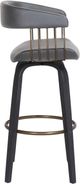 Armen Living Topanga Black/Gray Swivel Bar Stool-4