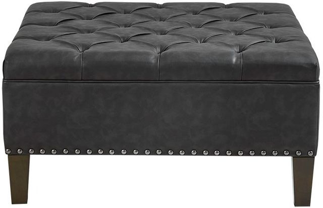 Olliix by Madison Park Lindsey Charcoal Square Cocktail Ottoman-0