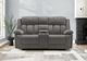 Monarch Specialties Inc. Light Grey 63" Upholstered Power 2-Seater Reclining Loveseat with Console-1