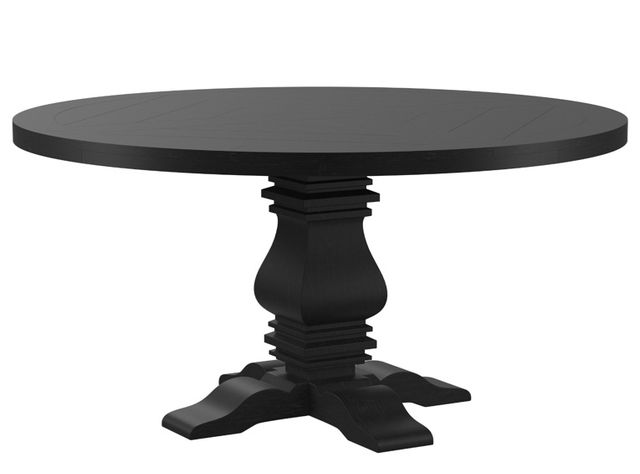 Coaster® Florence Black 60" Round Pedestal Base Dining Table-0