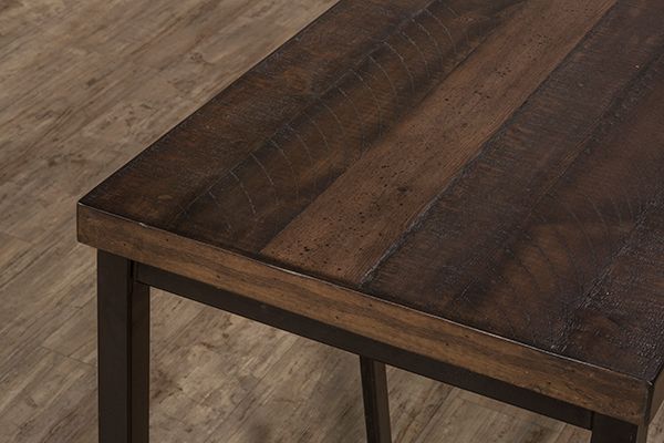 HH2 Home Trevino Walnut Sofa Table with Copper Brown Metallic Base-1