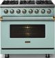 Viking® 5 Series 36" Splash Pro Style Dual Fuel (NG) Range with Brushed Brass Trim-2