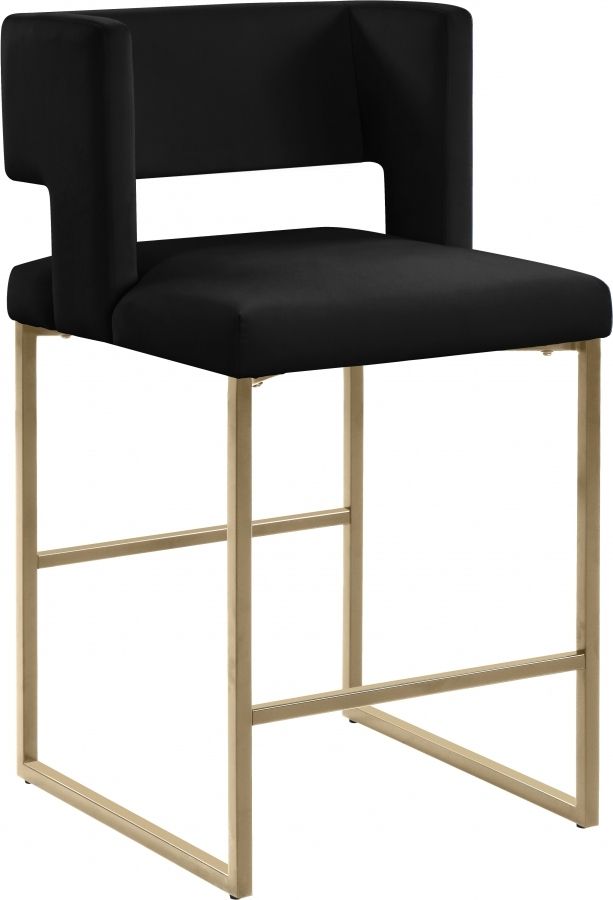 Meridian Furniture Caleb Black Velvet Counter Stool-0