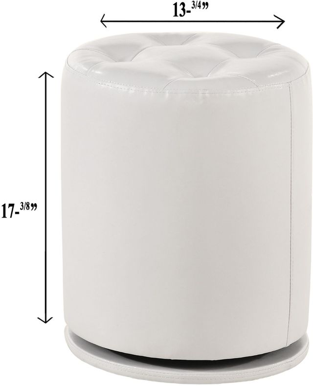 Crown Mark Morgan White Swivel Stool-2