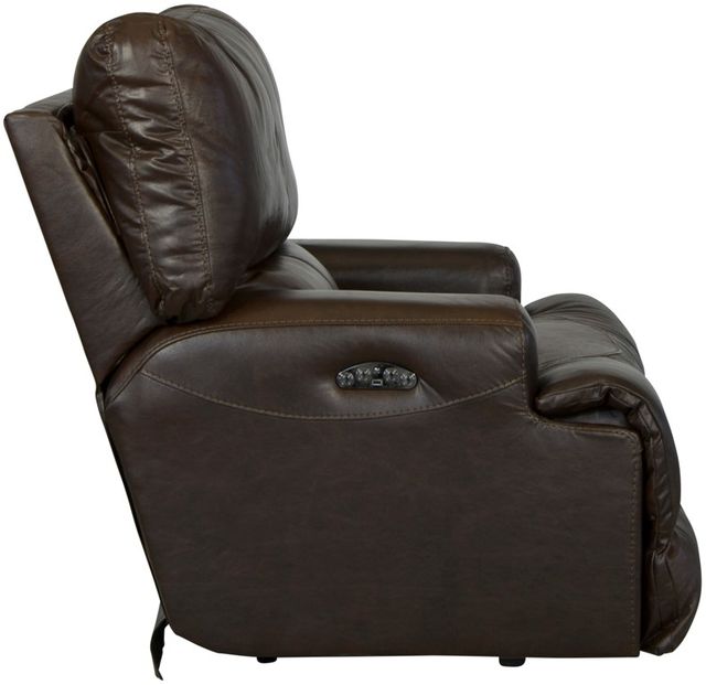 Catnapper® Wembley Chocolate Leather Power Lay Flat Recliner with Power Adjustable Headrest and Lumbar Support-3