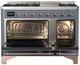 Ilve® Majestic III 48" Blue Gray Pro Style Dual Fuel Liquid Propane Range with Solid Door and Copper Trim-1