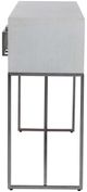 Uttermost® Abaya Soft White Console Table with Brushed Nickel Base-4