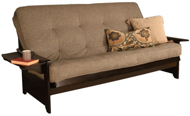 Kodiak Furniture Phoenix Linen Stone/Espresso Queen Futon with Mattress-0