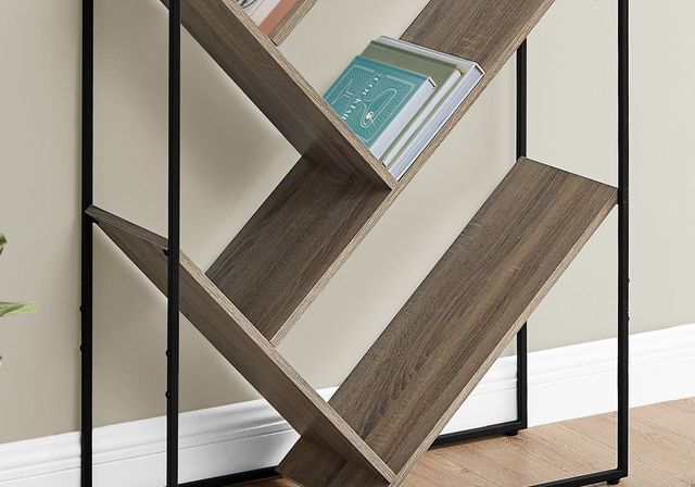 Monarch Specialties Inc. Dark Taupe Metal Bookcase-2