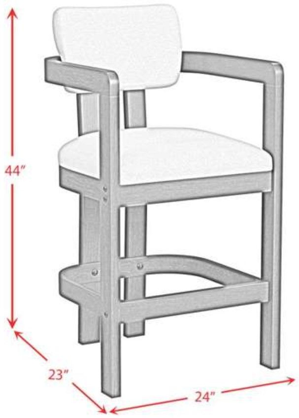 Elements International Portland Black/White Bar Stool-2