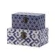 A & B Home 2-Piece Blue/White Decorative Box Set-0