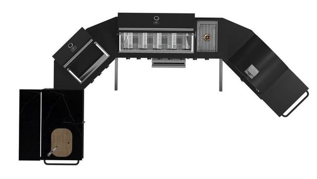 FORNO® Alta Qualita 5 Burner 176" Black Outdoor Kitchen Kit-2