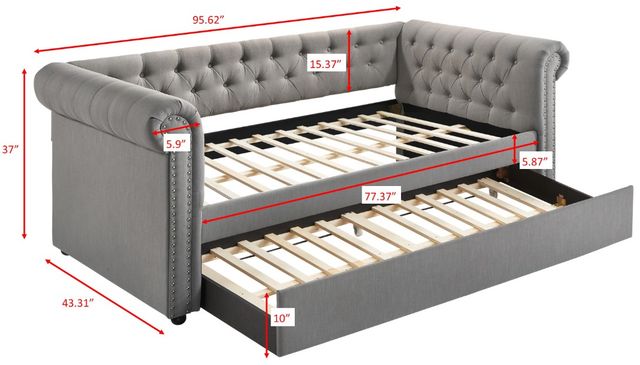 Crown Mark Ellie Dove Daybed with Trundle-2