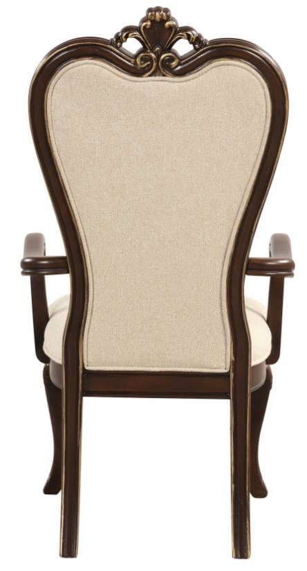 New Classic® Home Furnishings Montecito Beige/Cherry Dining Arm Chair-2