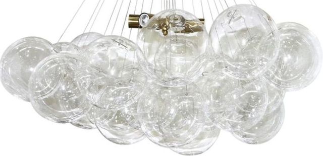 Harp & Finial® Wilcox Antique Brass/Clear Glass Globes Chandelier-1
