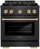 ZLINE Paramount 30" 4.2 cu. ft. Satin Stainless Steel Paramount Dual Fuel Range with 4 Burner Gas Cooktop and Electric Convection Oven with Polished Gold Accents-0