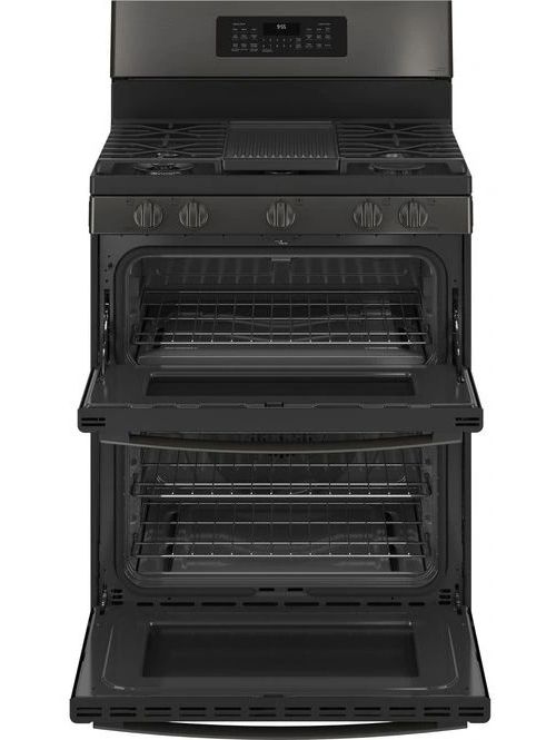 GE Profile™ 30" Fingerprint Resistant Black Stainless Steel Freestanding Natural Gas Range-1