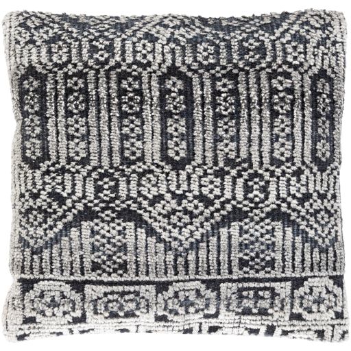 Surya Nobility Black 22"x22" Toss Pillow with Down Insert-0